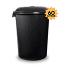 Cesto Lixeira 60 Litros Fechado Com Tampa Cor Preta