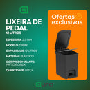 Lixeira de Pedal Plástico Trium 12 Litros Preto Cinza Martiplast