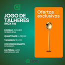 Kit 24 Jogo De Talheres Jantar em Aço Inoxidável 416 Dourados