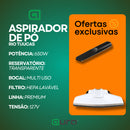 Aspirador de Pó Vertical Portátil 2 em 1 Turbo 650W 2 Acessórios 127v Carro Casa Caminhão