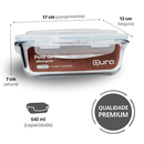 Conjunto 10 Potes 640ml Hermético com 4 Travas