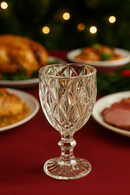 Jogo 6 Taça Diamante Copo Vidro Transparente Bico De Jaca 330ml