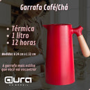 Garrafa Térmica 1L Café Chá Nórdica Cabo Madeira