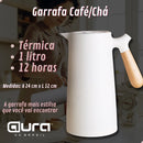 Garrafa Térmica 1L Café Chá Nórdica Cabo Madeira