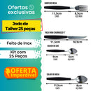 Jogo De Talheres Inox Com 24 Peças + Suporte Gaveteiro