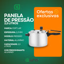 Panela de Pressão 2,5 Litros em Alumínio Resistente Fortlar Polida Fechamento Interno