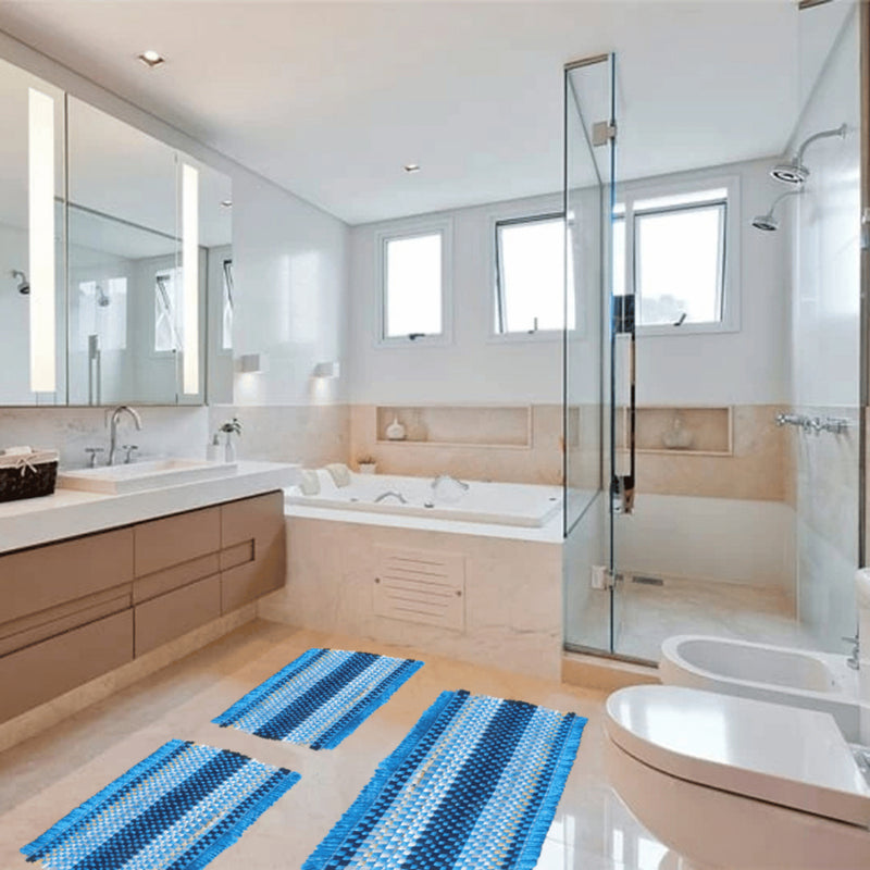 Kit Jogo de Cozinha 3 Peças 2 Tapetes + 1 Tapete Passadeira Tear