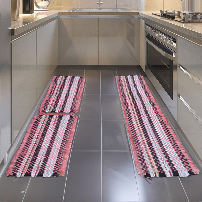 Kit Jogo de Cozinha 3 Peças 2 Tapetes + 1 Tapete Passadeira Tear