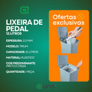 Lixeira de Pedal Plástico Trium 12 Litros Preto Cinza Martiplast