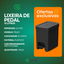 Lixeira de Pedal Plástico Trium 12 Litros Preto Cinza Martiplast