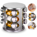 Porta Tempero Giratório Inox 12 Potes Com Suporte Giratorio