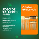 Kit 24 Jogo De Talheres Jantar em Aço Inoxidável 416 Dourados