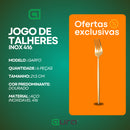Kit 24 Jogo De Talheres Jantar em Aço Inoxidável 416 Dourados