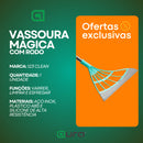 Vassoura Mágica Rodo Mop Tira Sujeira Limpa Vidro Esfrega Cabo Inox