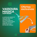 Vassoura Mágica Rodo Mop Tira Sujeira Limpa Vidro Esfrega Cabo Inox