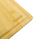 Tabua De Carne Para Churrasco Grande Bambu Alça Inox 29,5cm x 20cm