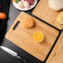 Tabua De Carne Para Churrasco Grande Bambu Alça Inox 29,5cm x 20cm