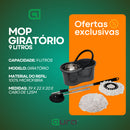 Mop Com Centrifuga Inox Com Refil de Microfibra e Cabo em Inox 8 Litros Mopi