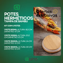 Porta Mantimento De Vidro Herméticos Kit Com 4 Potes Tampa De Bambu