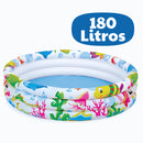 Piscina Infantil Inflável 180 Litros Colorida Peixes Praia Verão Fundo Do Mar