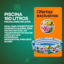Piscina Infantil Inflável 180 Litros Colorida Peixes Praia Verão Fundo Do Mar