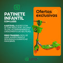 Patinete Infantil 3 Rodas Luz Led Com Cesto Música Regulável