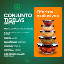 Kit Conjunto De Potes 10 Peças Vidro Resistente Organizadores De Cozinha Multiuso