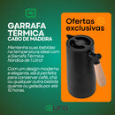 Garrafa Térmica 1 Litro Café Chá Nórdica Lund Com Cabo Madeira