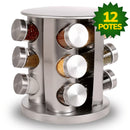 Porta Tempero Giratório Inox 12 Potes Com Suporte Giratorio