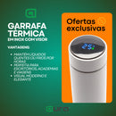 Garrafa Térmica 400ml Portátil Termômetro Inox Display Led Material de Aço Inoxidável