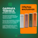 Garrafa Térmica 400ml Portátil Termômetro Inox Display Led Material de Aço Inoxidável