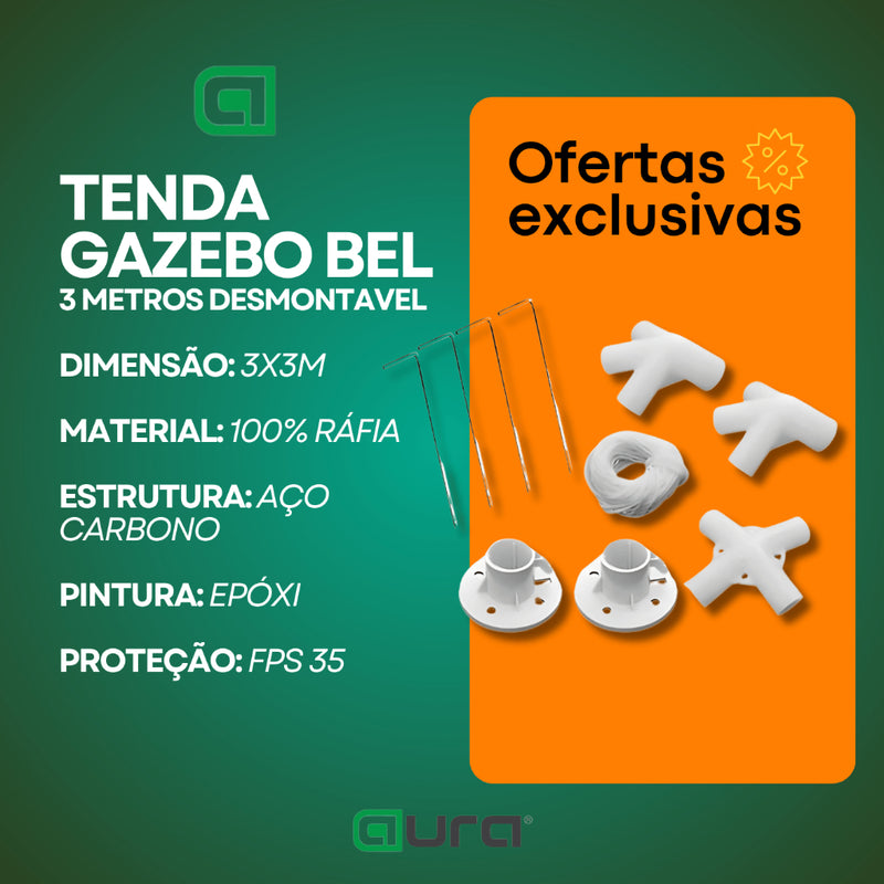 Tenda Gazebo Desmontável Praia 3x3 Camping + Bolsa De Transporte