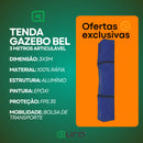 Tenda Gazebo Articulável Aluminio Praia 3x3 Camping + Bolsa De Transporte