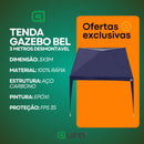 Tenda Gazebo Desmontável Praia 3x3 Camping + Bolsa De Transporte