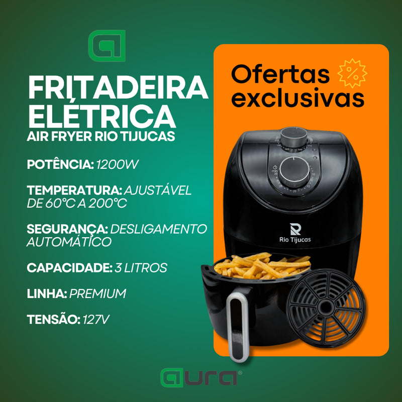 Fritadeira Elétrica Sem Óleo Air Fryer 3l 127v Rio Tijucas