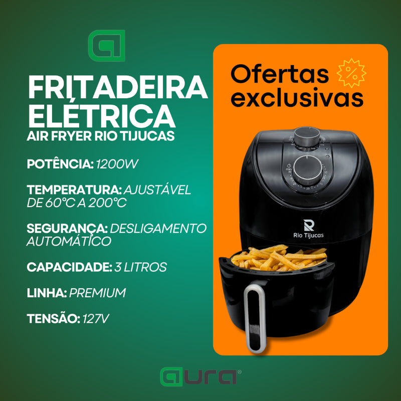 Fritadeira Elétrica Sem Óleo Air Fryer 3l 127v Rio Tijucas