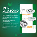 Mop Em Inox Com Cabo de 140cm Refil Rodinhas e Cesto Balde Centrifuga
