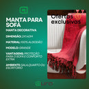 Manta Sofá King Grande Grossa Decoração Elegante Sala Protetora Decorativa Colcha 2,00M x 1,40M
