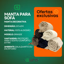 Manta Sofá King Grande Grossa Decoração Elegante Sala Protetora Decorativa Colcha 2,00M x 1,40M