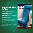 Manta Sofá King Grande Grossa Decoração Elegante Sala Protetora Decorativa Colcha 2,00M x 1,40M