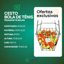 Cesto Bola Tênis Beach Tennis Pegador 75 Bolas Padel Esporte