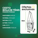 Cesto Bola Tênis Beach Tennis Pegador 75 Bolas Padel Esporte