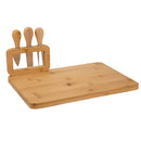 Kit Tábua Petisqueira de Bambu Queijo Frios Frutas Salgados com Garfo e Faca