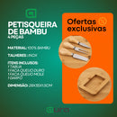 Kit Tábua Petisqueira de Bambu Queijo Frios Frutas Salgados com Garfo e Faca
