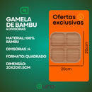 Gamela Petisqueira 4 Divisórias Quadrada Bambu Para Frios Queijo Churrasco