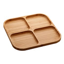 Gamela Petisqueira 4 Divisórias Quadrada Bambu Para Frios Queijo Churrasco