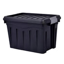 Kit 3 Caixa Organizadora Multiuso 20L Empalhável Trava e Com Rodinha Rodizio