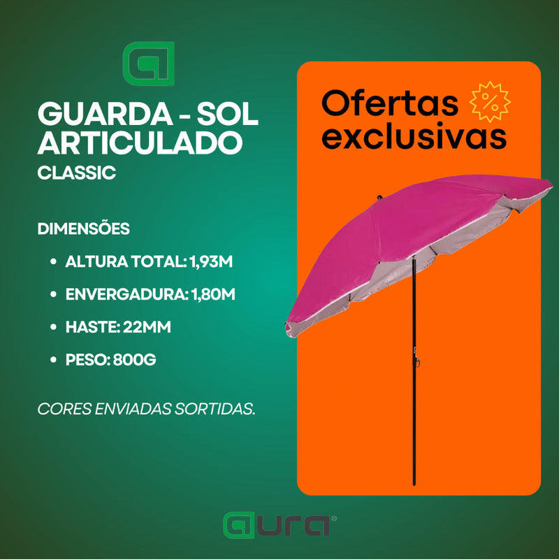Guarda Sol Articulado Classic Verão Fps 60 Grande 1,93m Bel Sortido
