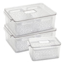 Monte se Kit Organizador de Geladeira 4,5L 8L ou 9L com Tampa Grande Transparente Acrílico Trava Pote