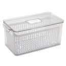 Monte se Kit Organizador de Geladeira 4,5L 8L ou 9L com Tampa Grande Transparente Acrílico Trava Pote